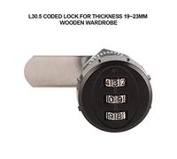 3 Digit Code Combination Lock Cabinet Zinc Alloy Security Coded Password Lock for Tool Boxes Cabinets Drawers School Lockers Mailbox No Key Needed Easy Install Safe (L=30,5 19~23 mm de espesor del