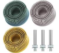 3 Discos de Cerdas Gruesas de Grano Surtido 50# 80# 120# de 2 Pulgadas Accesorio de Disco de Eliminación de Revestimiento Abrasivo con Vástago Redondo de 1/4 de Pulgada (50 # 80 # 120 #)