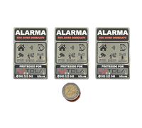 3 Disuasorios Alarma AUTÉNTiCOS Tdla Sistemas de Seguridad. 3 Etiquetas adhesivas de ALUMINIO resistente agua. PUERTA VENTANA BUZON Cartel Videovigilancia - 7,5X5 cm - Zona Videovigilada