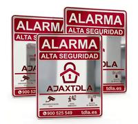 3 Disuasorios ORIGINALES Alarma | NO PARECE REAL, LO ES. | SuperAdhesivos ALUMINIO resistente agua. PUERTA VENTANA BUZON - ROJO Cartel - 6,5X5CM - 3 Unidades - Cartel Videovigilancia y Alarma