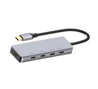 3. Divisor USB C portátil de 4 puertos 10Gbps PD100W cargadores de aluminio para laptop, tablet, teléfono, accesorios, adaptador multipuerto USB C