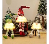 3 duendes de Navidad pequeños de peluche, figuras de duendes navideños, decoración navideña, duende pequeño, duende de Navidad, decoración navideña con luces LED