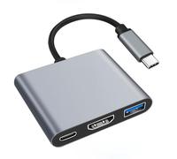 3 en 1 Adaptador Multiport USB C a HDMI 4K USB 3.0 y Carga Rápida Hub Tipo C con 5 Gbps Transferencia de Datos para MacBook iPhone 15 iPad Pro Samsung DELL Chromebook Teléfonos USB C Tableta