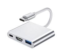 3 en 1 Adaptador USB-C a HDMI 4K Hub Multipuerto Con Puerto de Carga y USB 3.0, Compatible Con MacBook Pro, DELL XPS, Chromebook y más