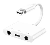 3 en 1 Adaptador USB C a Jack 3.5 mm y Carga Rapida PD 60W Hi-Fi DAC Chip, Adaptador Auriculares Tipo C Compatible con 1Phone 17/16/15 Pro Max 1Pad Pro, Galaxy S24/S23/S22 Ultra, Huawei P50 Mate Pixel