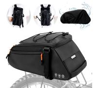 3 en 1 Alforjas Bicicleta, 10 L Bolsa Trasera Impermeable, Alforjas Bicicleta Trasero Grande Capacidad Multifuncionales con Cubierta de Lluvia/Bandolera