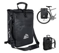 3 en 1 Alforjas para Bicicleta, 25L Mochila para Bicicleta Impermeable con Funda para Portátil, Alforjas para Portaequipajes&Bolso de Hombro&Mochilas - Ideal para Ciclismo/Viajar/Viajar al Trabajo