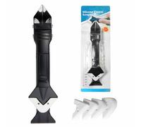 3 en 1 Aplicador Silicona Herramienta, LINKINNO Kit de Calafateo Herramientas de Eliminador de Sellantes Cemento Rascador Alisador de Masilla para Rasqueta Vitroceramica para Juntas Baño de Cocina