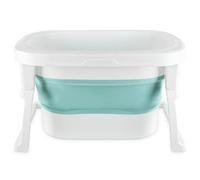 3 en 1 Bañera Plegable de Bebe de 0 a 8 Años, Bañera con Tapón de Drenaje, Capacidad de Carga de 50 KG-Baño Portátil para Niños, Antideslizante y Cómodo-72 * 51 * 42cm-azul