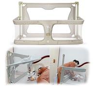 3 En 1 Barrera Cama Niños, Riel De Cama Para Niños Pequeños, Protectores De Cuna Para Bebés, Ventana De Malla Transpirable Y Visible, Cubierta De Forro Suave Lavable Y Aleación De Aluminio Resistente