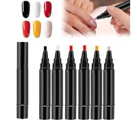 3 en 1 bolígrafo de esmalte de uñas, Polishey Nail Polish Pens, Polishey Nail Pen Set, Polishey Nails Pens, Polish Gel Pen 8 ml, Polishey Nail Polish Pens Set (B, 6 palos)