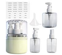 3 en 1 Botes Viaje Rellenables,Botellas de Viaje 50/100ml,Botes para Gel y Champu Avion Plastico con 1 Embudos,Travel Bottles Transparentes,Envases para Viajar en Avion para Toner, Gel de Ducha, Loció