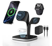 Estación de carga inalámbrica 3 en 1 para MagSafe, cargador inalámbrico magnético para Apple iPhone 16/15/14/13/12 Series, AirPods Pro 4/3/2, Apple Watch Series/Ultra