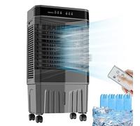 3 en 1 Climatizador Evaporativo, Enfriador de Aire Acondicionado Portatil sin Tubo Exterior, Oscilación Automática de 3 Velocidades, 45 L Tanque de Agua, Sincronización de 12 H