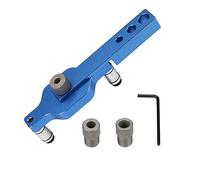 3 En 1 Dowel De Auto Centrado 6 8 Punch De Hoyo De 10 Mm Para CarpinteríA De CarpinteríA, Kit De GuíA De PerforacióN Azul De AleacióN De Aluminio (Establecer un (sin brocas))