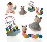 3 en 1 Juguete Montessori de Madera para Bebés 6-36 Meses, Juego Educativo Didáctico para el Desarrollo Visual, Motricidad Fina, Coordinación Mano-Ojo y Aprendizaje Temprano. Regalo Educativo Niños