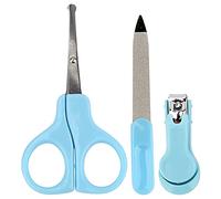 3 en 1 Kit de Aseo de la Uña del bebé, el Kit Infantil la Clipper Uña del Aleta, el Archivo Tijera Corte Cuidado Manicura, Tijeras y para los Dedos Recién nacidos. (BLUE)