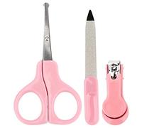 3 en 1 Kit de cuidado de bebé, Set de manicura para bebés con tijeras para uñas Nail Clipper y Lima de uñas para recién nacidos Patojo de uñas Cuidado de uñas(Pink)
