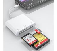 3 en 1 Memoria Lector de Tarjetas SD para iPhone iPad,Conector Lightning a CF SD TF Card Reader,Memoria Compact Flash,Micro SDXC,Micro SDHC,SDXC,SDHC,SD Tarjetas compatibles con iPhone 14/13/12