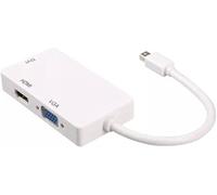 3 en 1 Mini DP a HDMI, DVI, adaptador VGA 4K Mini Displayport Converter, Thunderbolt 2 a VGA HDMI DVI (macho a hembra) para MacBook, PC, proyector, Surface Pro