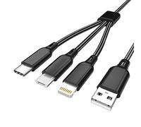 3 en 1 Multi Cable de Carga, Nylon Multi USB Cargador Cable Múltiples Light n ning Cable Micro USB Tipo C Puerto para Phone 13/12/11/XS,Galaxy S20 S10 S9 S8, P20, Honor, Kindle, LG