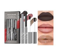 3 en 1 Peel Off Lip Liner Stain Tattoo, Mate Lipgloss Set y Butter Lipgloss Set, Durable Nonhafts Cup Lip Kits, para maquillaje de labios natural, brillante y aterciopelado gótico