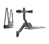 3 en 1 puesto de trabajo sentado y de pie, soporte doble para monitor y pared