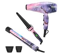 3 EN 1 Secador Pelo Profesional + Rizador Pelo + Plancha Pelo, PARWIN PRO BEAUTY Set de Estilismo, Contiene: Secador Pelo Ionico, Plancha Pelo Profesional, Rizador de Pelo Profesional