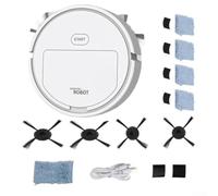 3 en 1 Smart Robot Aspiradora Mop Sweeper con detección automática Navegación Slim 6cm Altura para debajo de muebles Limpieza de pisos (blanco)
