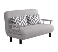 3 en 1 Sofa Cama 1 Plaza Plegable Ergonomía Algodón y Lino Sofás de Salón Convertible Ajuste del Respaldo en 6 Niveles Cama de Invitados Capacidad de Carga 300 Kg(Gray,190 * 120 * 26cm)