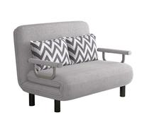 3 en 1 Sofa Cama 1 Plaza Plegable Ergonomía Algodón y Lino Sofás de Salón Convertible Ajuste del Respaldo en 6 Niveles Cama de Invitados Capacidad de Carga 300 Kg(Gray,190 * 100 * 26cm)