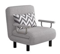 3 en 1 Sofa Cama 1 Plaza Plegable Ergonomía Algodón y Lino Sofás de Salón Convertible Ajuste del Respaldo en 6 Niveles Cama de Invitados Capacidad de Carga 300 Kg(Gray,190 * 68 * 26cm)
