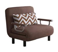 3 en 1 Sofa Cama 1 Plaza Plegable Ergonomía Algodón y Lino Sofás de Salón Convertible Ajuste del Respaldo en 6 Niveles Cama de Invitados Capacidad de Carga 300 Kg(Brown,190 * 80 * 26cm)