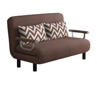 3 en 1 Sofa Cama 1 Plaza Plegable Ergonomía Algodón y Lino Sofás de Salón Convertible Ajuste del Respaldo en 6 Niveles Cama de Invitados Capacidad de Carga 300 Kg(Brown,190 * 120 * 26cm)