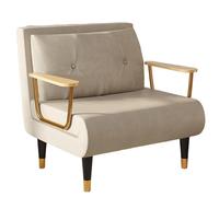 3 en 1 Sofá Cama Convertible Nórdico Tejido Técnico Sofás de Salón Respaldo Ajustable en 6 PosicionesCama de Invitados con Patas de Metal Dorado para Oficina Dormitorio Salón(Beige,190 * 100 * 30cm)