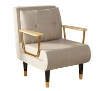 3 en 1 Sofá Cama Convertible Nórdico Tejido Técnico Sofás de Salón Respaldo Ajustable en 6 PosicionesCama de Invitados con Patas de Metal Dorado para Oficina Dormitorio Salón(Beige,190 * 68 * 30cm)