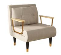 3 en 1 Sofá Cama Convertible Nórdico Tejido Técnico Sofás de Salón Respaldo Ajustable en 6 PosicionesCama de Invitados con Patas de Metal Dorado para Oficina Dormitorio Salón(Beige,190 * 80 * 30cm)