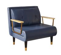 3 en 1 Sofá Cama Convertible Nórdico Tejido Técnico Sofás de Salón Respaldo Ajustable en 6 PosicionesCama de Invitados con Patas de Metal Dorado para Oficina Dormitorio Salón(Blue,190 * 100 * 30cm)