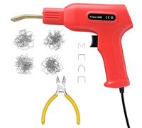 3 en 1 Soldadura Plástico Kit de soldadura plástico con grapas 50 W y 200 piezas, pistola calor, herramientas mantenimiento parachoques automóvil(With gun)