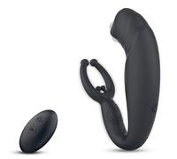 3 en 1 Vībradőr de Prósťata Ẹsťimuladør de Pêriné con Ānillø de Tesťículoş, Vîbrǎdøręś Ānal de Ŝilićonä, Mǎsǎjeǎdor Pųnto Ġ Y Clîťoriş, con 9 Modos de Vīb