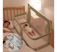 3 En 1cuna bebe,120x50cm,Cuna colecho,cuna de viaje,Cama para bebé junto a la cama,moises para bebe,cuna plegable,parque cuna,next To Me,cama cuna convertible,corral cunabebe ( Color : Light green , S