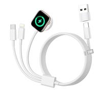 3 en 2 Cargador A-pple Watch, Cable Carga A-pple Watch 2M con Cargador iWatch Cable Lightning Compatible con iWatch 10/9/8/7/6/5/4/3/SE/Ultra, iPhone 16/15/4/13/12/11 Pro Max
