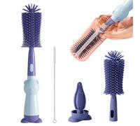3 EN1Cepillo de Silicona para Limpiar biberones, Juego de cepillos para biberones, Cepillo de Silicona para biberones, Cepillo portátil para biberones, Cepillo para Chupete (en Caja)