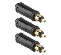 3 enchufes macho Hella europeos de 12 V DIN, adaptador de encendedor de cigarrillos de repuesto para motocicletas BMW, coches, cualquier enchufe europeo (negro)