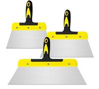 3 espátulas anchas, juego de espátula ancha de 20 cm 25 cm, 40 cm, herramienta profesional de acero inoxidable para trabajos de pared para acabado de placas de yeso espátula de alisado para enlucido