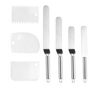 3 Espátulas de Pastelería - 1 Recta, 3 Pequeñas - Utensilios de Cocina de Acero Inoxidable para Tartas