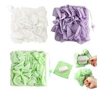 3 esponjas de esponja de jabón que sostienen la barra de jabón y bola de ducha de malla exfoliante, esponja de lufa de baño 2 en 2 con cordón (morado, verde, blanco)