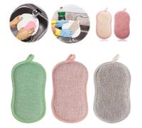 3 esponjas de Microfibra,Cocina Estropajos de Limpieza, esponjas de Limpieza de Doble Cara, esponjas Grandes Reutilizables, tampones antibacterianos,para Platos, ollas y Estufas