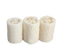 3 esponjas portátiles naturales de lufa para baño y ducha de 4 pulgadas