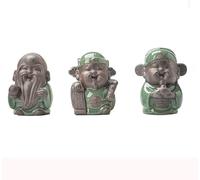 3 estatuas artísticas - Escultura Decorativa - Figura de Escritorio Mini de cerámica Fu Lu Shou, Estatua de los Tres Dioses, Escultura Feng Shui Fuk Hecha a Mano, para decoración de Altar del hogar
